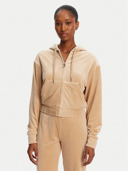 Juicy Couture Bluza Iccle JCWAS125308 Beżowy Loose Fit. Brązowe bluzy bez kaptura damskie Juicy Couture, xl, z syntetyku. Za 199.99 zł.