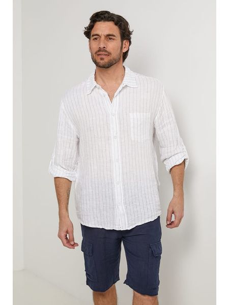 Lin Passion Lniana koszula w kolorze białym rozmiar: L/XL. Białe koszule męskie Lin Passion, l, bez wzorów, ze lnu, bez kołnierzyka, bez ramiączek. Za 169.95 zł.