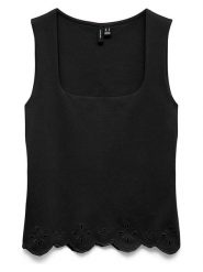 Vero Moda Top w kolorze czarnym rozmiar: S. Czarne topy damskie Vero Moda, s, bez wzorów, z bawełny, bez kołnierzyka. Za 51.95 zł.