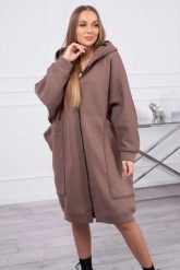 Bluza ocieplana oversize mocca. Bluzy z kapturem damskie KESI, l, z bawełny. Za 334.56 zł.