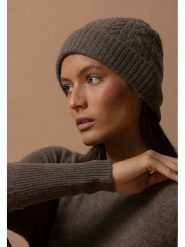 Perfect Cashmere Kaszmirowa czapka "Popi" w kolorze szarobrązowym rozmiar: onesize. Brązowe czapki zimowe damskie Perfect Cashmere, z kaszmiru. Za 143.99 zł.
