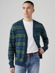 Levi's Kardigan w kolorze granatowo-zielonym rozmiar: XL. Niebieskie kardigany męskie Levi's, s, bez wzorów, z bawełny, bez kołnierzyka. Za 122.96 zł.