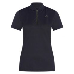Damska koszulka jeździecka z zamkiem błyskawicznym Euro-Star Ramona. Szare t-shirty damskie EURO-STAR, xl, bez wzorów, z materiału, bez kołnierzyka. Za 364.00 zł.