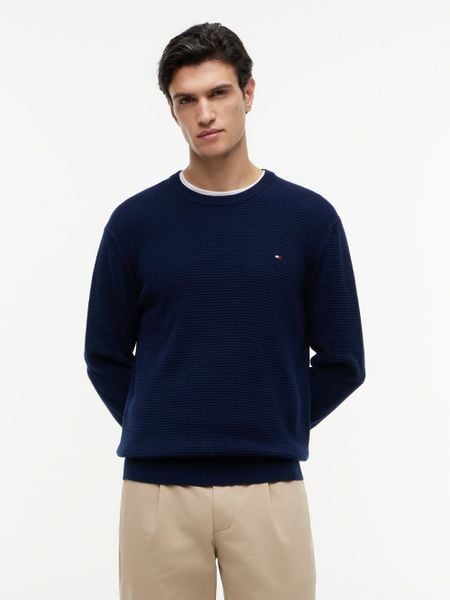 Tommy Hilfiger sweter z dzianiny Mężczyźni Bawełna (100%) niebieski, XXL. Niebieskie swetry męskie Tommy Hilfiger, m, bez wzorów, z bawełny, bez kołnierzyka. Za 529.95 zł.