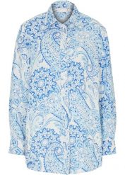 Bluzka oversize. Białe bluzki damskie bonprix, bez wzorów, bez kołnierzyka, bez ramiączek. Za 39.99 zł.