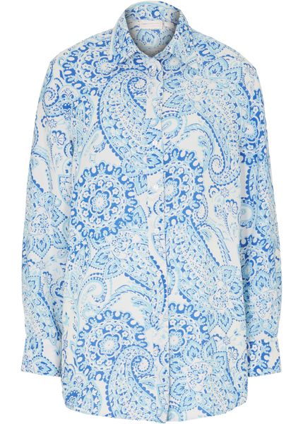 Bluzka oversize. Białe bluzki damskie bonprix, bez wzorów, bez kołnierzyka, bez ramiączek. Za 39.99 zł.