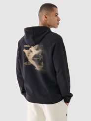 4F Bluza dresowa nierozpinana z kapturem męska - czarna M. Czarne bluzy z kapturem męskie 4f, m, z bawełny. W wyprzedaży za 59.99 zł.