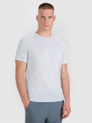 4F Koszulka do biegania szybkoschnąca męska - granatowa S. Niebieskie t-shirty sportowe męskie 4f, l, z materiału, bez ramiączek, do biegania. Za 129.99 zł.