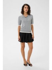 Kaffe Koszulka polo w kolorze szarym rozmiar: L. Szare bluzki damskie Kaffe, l, bez wzorów, bez kołnierzyka, bez ramiączek. Za 126.99 zł.