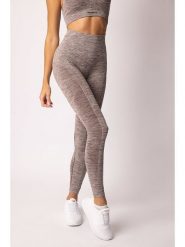 Spaio Legginsy sportowe "Melange" w kolorze jasnobrązowym rozmiar: XL. Brązowe legginsy damskie Spaio, xl, bez wzorów, z materiału. Za 130.99 zł.