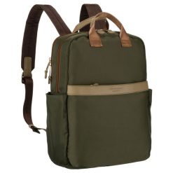 Plecak damski z nylonu w zielonym kolorze zamykany suwakiem - Peterson. Zielone plecaki damskie Peterson, bez wzorów, z nylonu. Za 119.99 zł.
