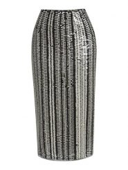 Milano Italy Spódnica w kolorze biało-czarnym z cekinami rozmiar: 40. Czarne spódniczki damskie Milano Italy, bez wzorów, z podwyższonym stanem, midi. Za 252.99 zł.