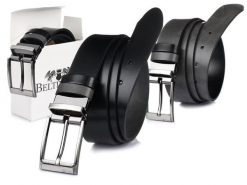 Beltimore pasek męski skórzany dwustronny czarno-szary W11 : Kolory - czarny, Rozmiar pasków - r.90-105 cm. Czarne paski męskie bez wzorów, ze skóry, wizytowe. Za 59.90 zł.