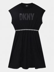 DKNY Sukienka codzienna D32898 D Czarny Regular Fit. Czarne sukienki dziewczęce DKNY, bez wzorów, z syntetyku, bez ramiączek. Za 859.99 zł.