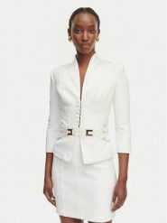Elisabetta Franchi Marynarka GI-202-61E2-V590 Biały Regular Fit. Białe marynarki i żakiety damskie Elisabetta Franchi, bez wzorów, z syntetyku. Za 2,509.00 zł.
