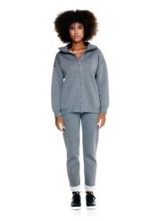 Bluza z zamek błyskawiczny na co dzień na siłownię. Brązowe bluzy bez kaptura damskie LEONE 1947 APPAREL, l, z dresówki. Za 252.56 zł.