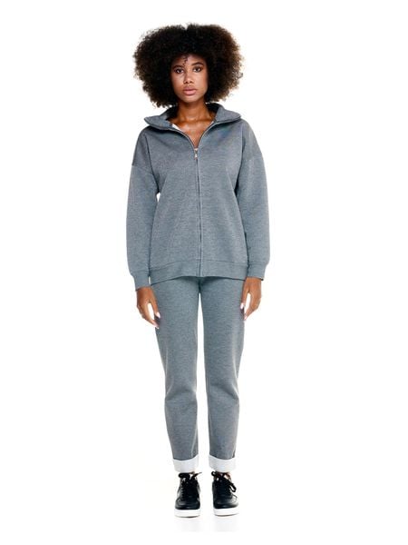 Bluza z zamek błyskawiczny na co dzień na siłownię. Brązowe bluzy bez kaptura damskie LEONE 1947 APPAREL, l, z dresówki. Za 252.56 zł.