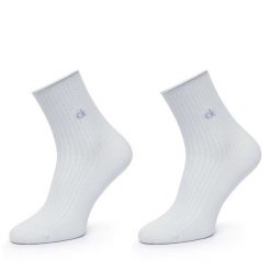 Skarpety długie Calvin Klein. Niebieskie skarpetki damskie CALVIN KLEIN, bez wzorów. Za 64.99 zł.