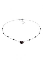 Elli PREMIUM Damski choker z owalnych koralików z onyksem ze srebra próby 925 Sterling Silver Naszyjniki 1 ct. Szare naszyjniki damskie Elli PREMIUM, srebrne. Za 268.99 zł.