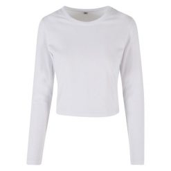 Krótka Koszulka Z Długim Rękawem Dla Pań I Panów. Brązowe bluzki damskie BUILD YOUR BRAND, xl, bez wzorów, sportowe, bez kołnierzyka, bez ramiączek. Za 73.99 zł.
