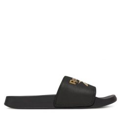 Klapki Reebok. Czarne klapki damskie Reebok, bez wzorów, bez obcasa. Za 89.99 zł.
