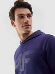 4F Bluza dresowa nierozpinana z kapturem męska - granatowa XXL. Niebieskie bluzy z kapturem męskie 4f, m, z bawełny. W wyprzedaży za 89.99 zł.