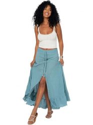 Aller Simplement Spódnica w kolorze niebieskim rozmiar: 34-40. Niebieskie spódniczki damskie Aller Simplement, bez wzorów, z bawełny, z podwyższonym stanem, maxi. Za 109.52 zł.