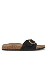 JENNY Klapki LB-P1598-YLD Czarny. Czarne klapki damskie Jenny, bez wzorów, z materiału, bez obcasa. Za 99.99 zł.