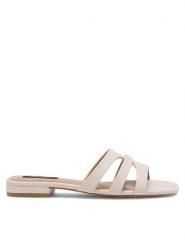 Nine West Klapki 123AL1207-1 Beżowy. Brązowe klapki damskie Nine West, bez wzorów, ze skóry, bez obcasa. Za 179.99 zł.
