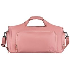 Sportowa torba podróżna z poliestru w różowym kolorze zamykana na suwak Peterson PTN 24480. Czerwone torby podróżne damskie Peterson, bez wzorów. Za 149.99 zł.