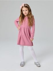 Sweterkowa sukienka - różowy. Czerwone sukienki dziewczęce Sinsay, bez wzorów, z materiału, bez ramiączek, długie. Za 49.99 zł.