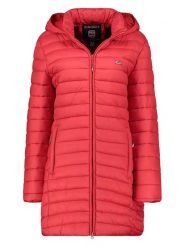 Geographical Norway Płaszcz pikowany "Atika" w kolorze czerwonym rozmiar: XXL. Czerwone płaszcze damskie Geographical Norway, xxl, z aplikacjami. Za 172.49 zł.