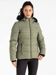 Dare 2b Kurtka narciarska "Glamorize V" w kolorze khaki rozmiar: 40. Brązowe kurtki narciarskie i snowboardowe damskie Dare 2b, m, bez wzorów, bez kaptura, narciarskie. Za 382.13 zł.