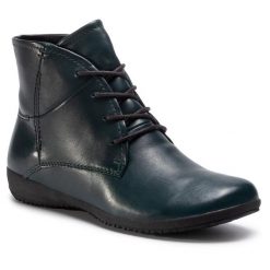 Botki Josef Seibel. Zielone botki damskie Josef Seibel, bez obcasa, na płaskiej podeszwie, bez zapięcia. Za 379.99 zł.