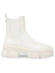 Steve Madden Skórzane sztyblety w kolorze kremowym rozmiar: 39. Brązowe botki damskie Steve Madden, sportowe, bez obcasa, bez zapięcia. Za 259.13 zł.