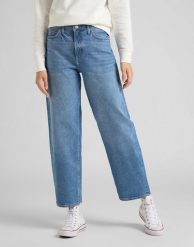 DAMSKIE SPODNIE JEANSOWE LEE Wide Leg LIGHT LUNA L30SLTYX 112106642. Spodnie materiałowe damskie Lee, bez wzorów, z jeansu. Za 209.99 zł.