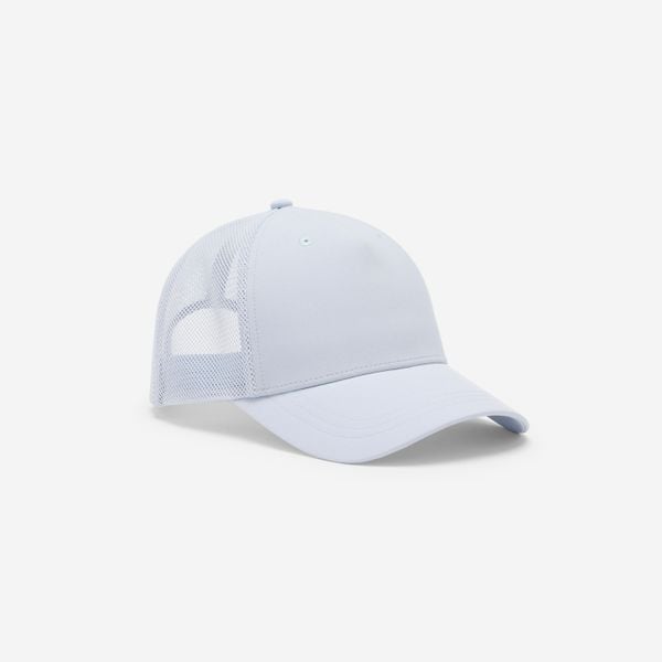 Czapka z daszkiem fitness. Brązowe czapki męskie DOMYOS, bez wzorów, z materiału, eleganckie. Za 39.99 zł.