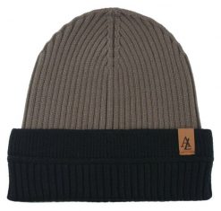 Jesienno-Zimowa Czapka (beanie) – Alties - Beżowa z Czernią. Brązowe czapki męskie Alties, na zimę, bez wzorów, z dzianiny, sportowe. Za 59.00 zł.