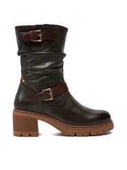 Pikolinos Botki W0B-8534C1 Zielony. Zielone botki damskie Pikolinos, ze skóry, bez obcasa, na słupku, bez zapięcia. Za 799.99 zł.