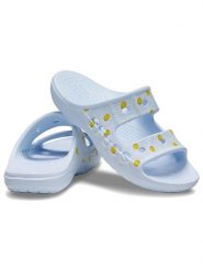 Crocs Klapki "Baya" w kolorze błękitno-żółto-białym rozmiar: 36/37. Niebieskie klapki damskie Crocs, bez wzorów, bez obcasa. Za 106.13 zł.