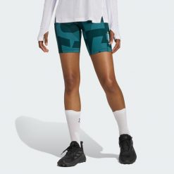 Szorty Terrex Multi 8-Inch Tight Printed. Zielone szorty damskie Adidas, bez wzorów, z materiału, sportowe. W wyprzedaży za 217.62 zł.