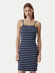 KARL LAGERFELD Sukienka codzienna B2W13043 Niebieski Slim Fit. Niebieskie sukienki damskie Karl Lagerfeld, na co dzień, s, bez wzorów, z bawełny, bez kołnierzyka, bez ramiączek, proste. Za 649.99 zł.