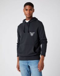 WRANGLER BIKER HOODIE MĘSKA BLUZA Z KAPTUREM FADED BLACK W6F4HAXV6 112141477. Czarne bluzy z kapturem męskie Wrangler, m. Za 189.99 zł.