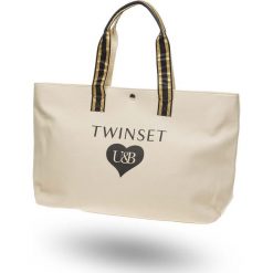 TORBA Twinset U&B. Białe torebki klasyczne damskie Twinset U&B, bez wzorów, duże, z nadrukiem, bez dodatków. Za 227.40 zł.