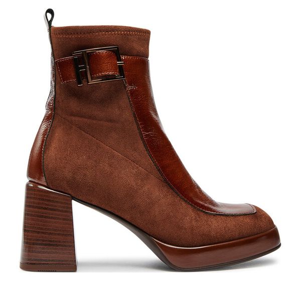 Botki Hispanitas. Brązowe botki damskie Hispanitas, bez obcasa, na słupku, bez zapięcia. Za 539.99 zł.