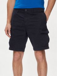 Napapijri Szorty materiałowe N-Deline NP0A4HOT Granatowy Regular Fit. Niebieskie szorty męskie Napapijri, z bawełny, bez kołnierzyka. Za 239.99 zł.