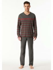 Schiesser Piżama w kolorze antracytowym rozmiar: 52. Czarne piżamy męskie Schiesser, bez wzorów, z bawełny, bez ramiączek. Za 152.99 zł.