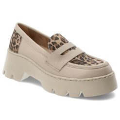 Beżowe Półbuty Armodo Stylowe Obuwie Damskie Ze Skóry Naturalnej. Brązowe półbuty damskie Armodo, bez wzorów, z jeansu, eleganckie, bez obcasa, na platformie. Za 399.00 zł.