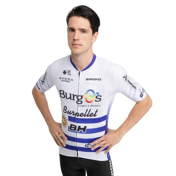 Męska koszulka kolarska z krótkim rękawem Burgos Burpellet BH x Siroko Siroko. Białe t-shirty sportowe męskie SIROKO, m, bez ramiączek, rowerowe. W wyprzedaży za 210.00 zł.