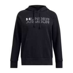 Bluza damska Under Armour Rival Fleece Wordmark Hoodie. Czarne bluzy bez kaptura damskie Under Armour. W wyprzedaży za 255.80 zł.